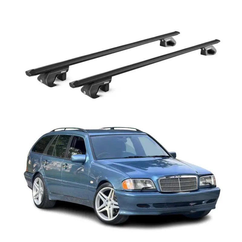 Dachträger für Mercedes C Klasse S202 S203 S204 Kombi 1993-2014 90kg Schwarz 2x Nur Heute