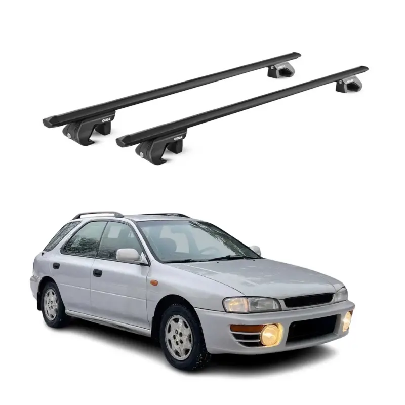 Jetzt Kaufen Dachträger für Subaru Impreza Kombi 1992-2011 5 tür 90kg Alu Schwarz 2x ABE