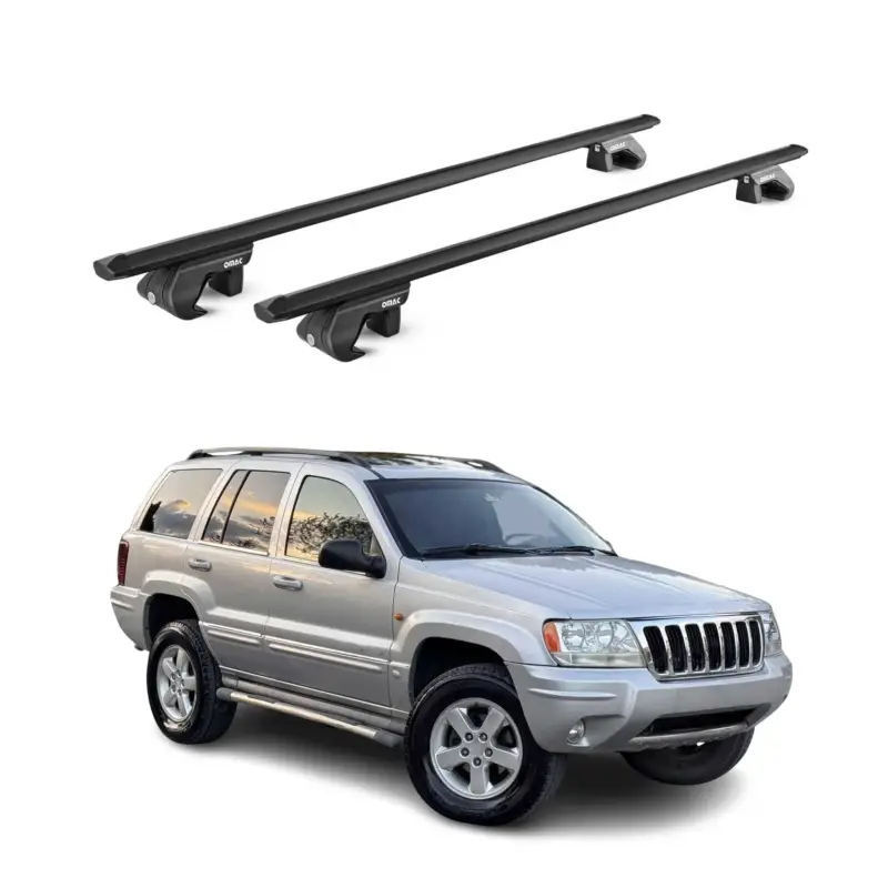 Dachträger Grundtäger für Jeep Grand Cherokee WJ 1999-2004 90kg Alu Schwarz ABE Direktkauf