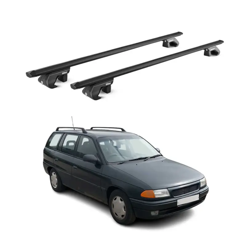 Ausverkauf Dachträger Grundtäger für Opel Astra F G Kombi 1991-2004 90kg Alu Schwarz 2x ABE