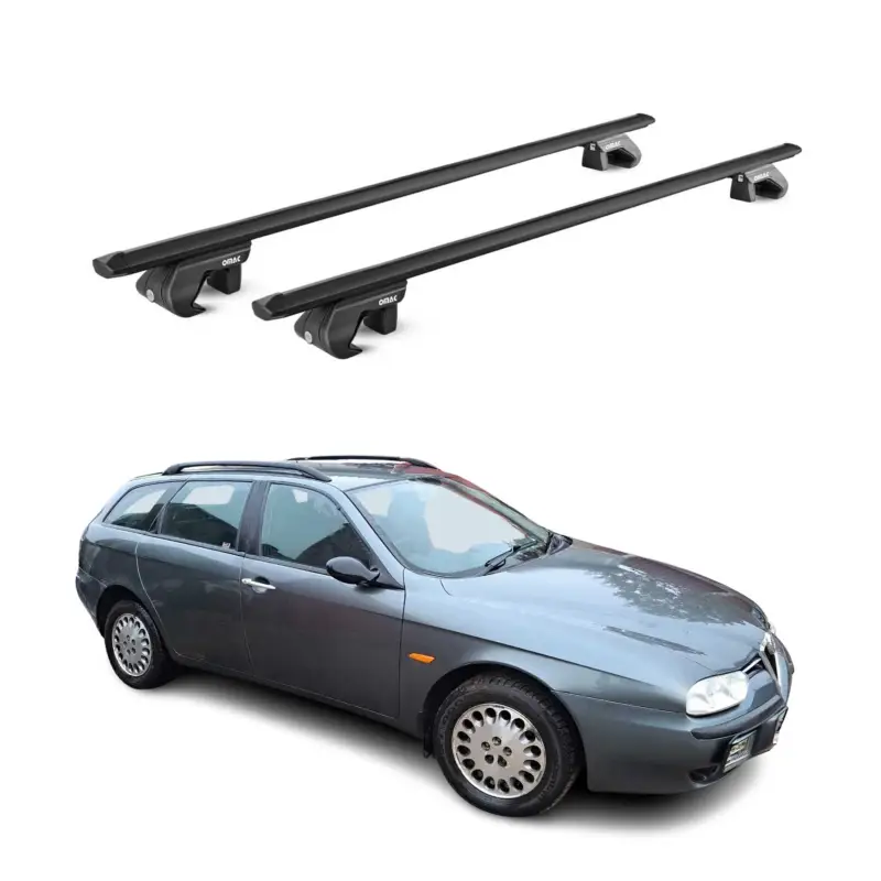 Dachträger für Alfa Romeo 156 Crosswagon 2003-2007 FL 5tür 90kg Alu ABE Schwarz Top-Seller