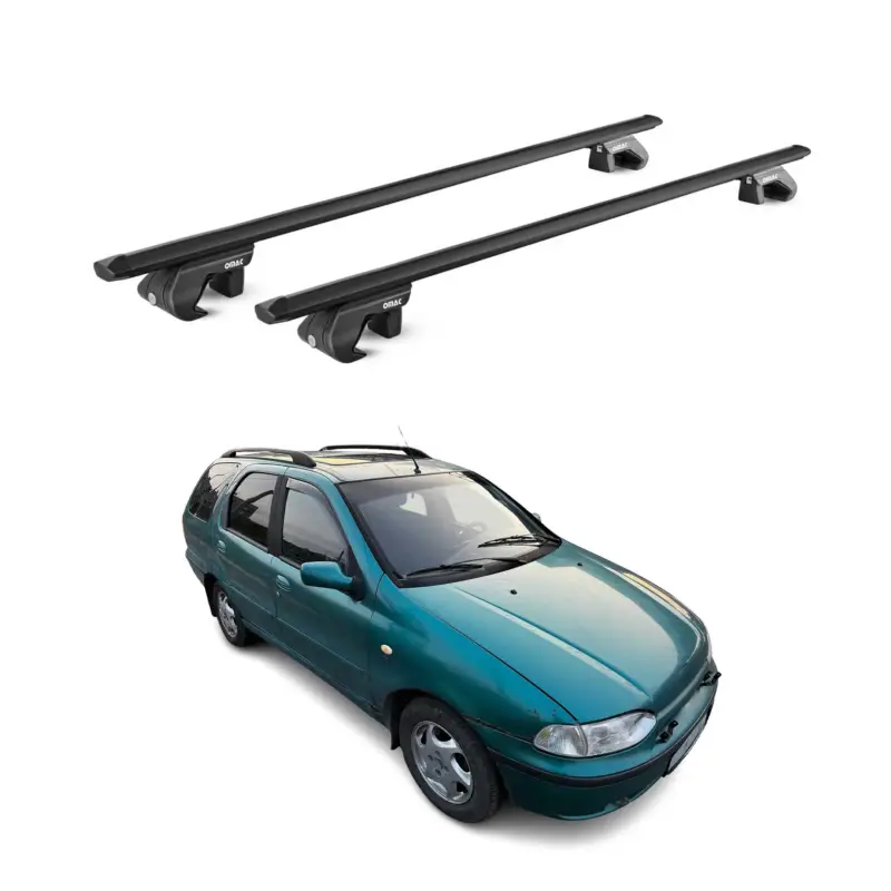 Dachträger Grundtäger für Fiat Palio WeekEnd 1996-2007 90kg Alu Schwarz 2x ABE Expressversand