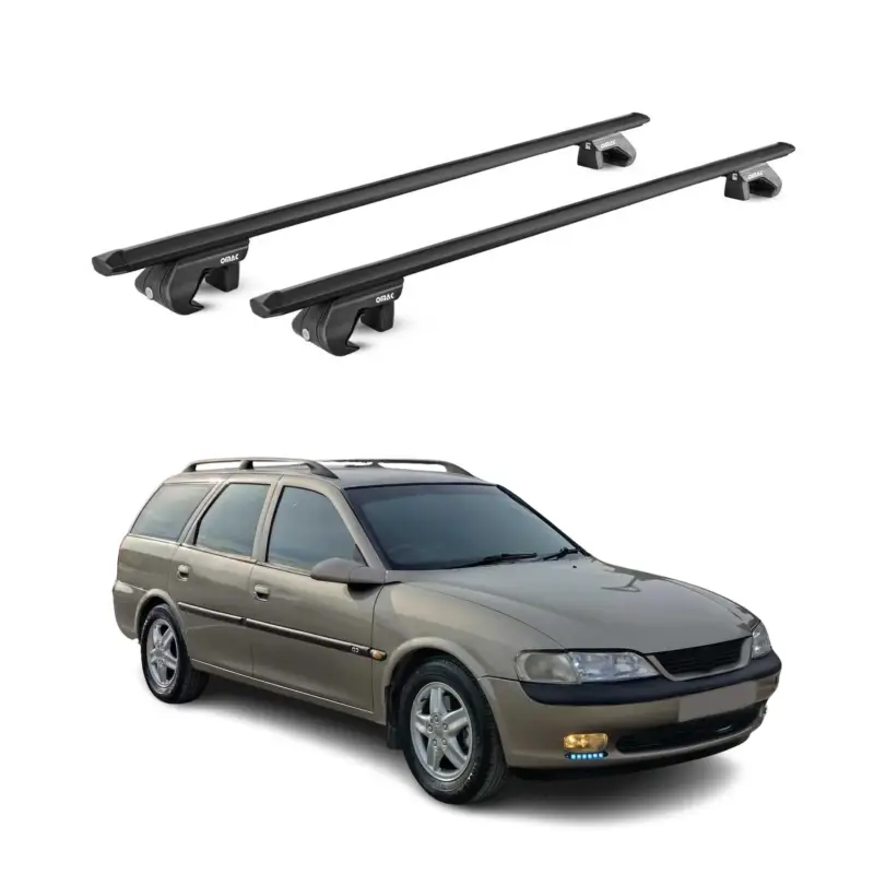 Dachträger Grundtäger für Opel Vectra B Kombi 1995-2002 90kg Alu Schwarz 2x ABE Wochenendangebot