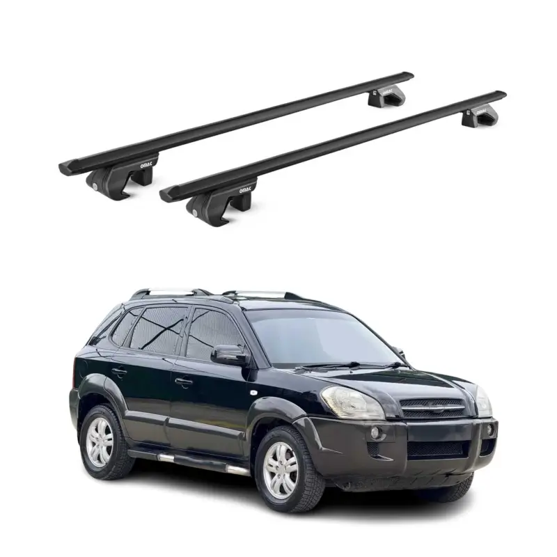 Dachträger Grundtäger für Hyundai Tucson mk1 2004-2010 90kg Alu Schwarz 2x ABE Beliebt
