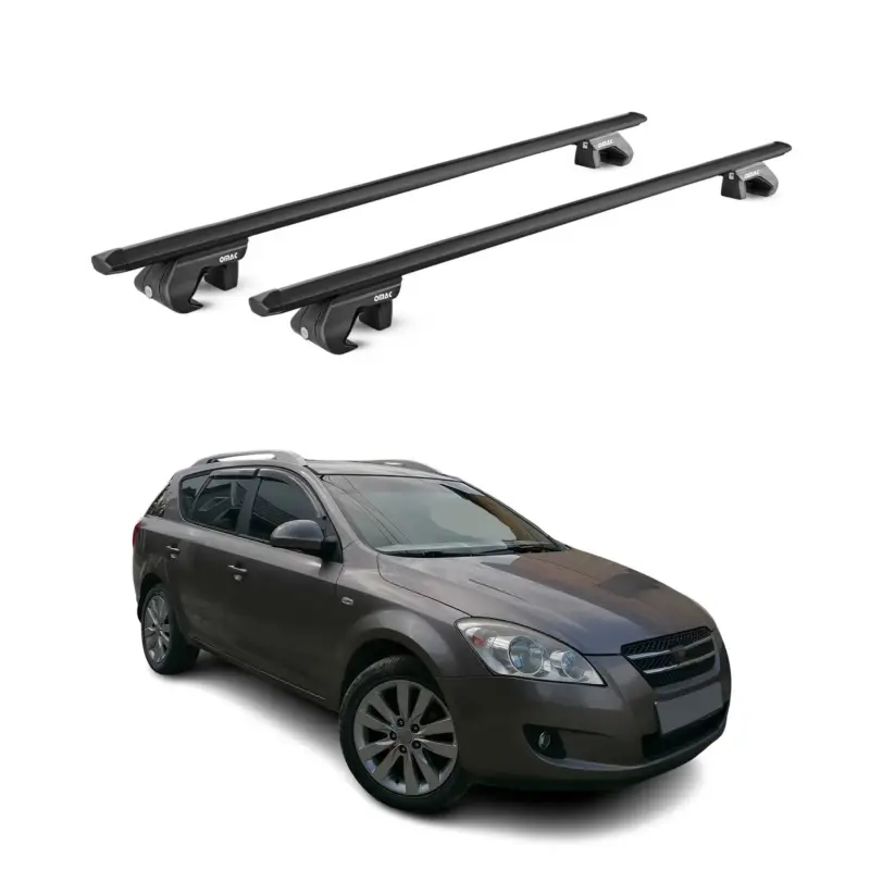 Zertifiziert Dachträger Grundtäger für Kia Cee'd Kombi ED 2007-2012 90kg Alu Schwarz 2x ABE