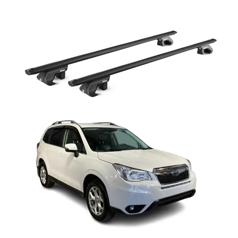 Dachträger Grundtäger für Subaru Forester IV 2013-2018 90kg Alu Schwarz 2x ABE Günstig