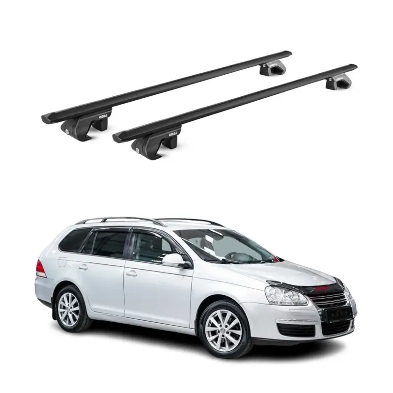 Dachträger für VW Golf Kombi Alltrack 2007-2020 90kg Aluminium Schwarz 2x ABE Markenprodukt