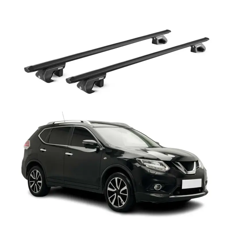Geprüft Dachträger Grundtäger für Nissan X-Trail T32 2014-2021 90kg Alu Schwarz 2x ABE
