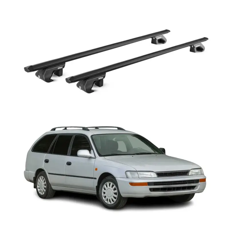 Begrenztes Angebot Dachträger für Toyota Corolla Kombi 1992-2007 90kg Alu Schwarz 2x ABE