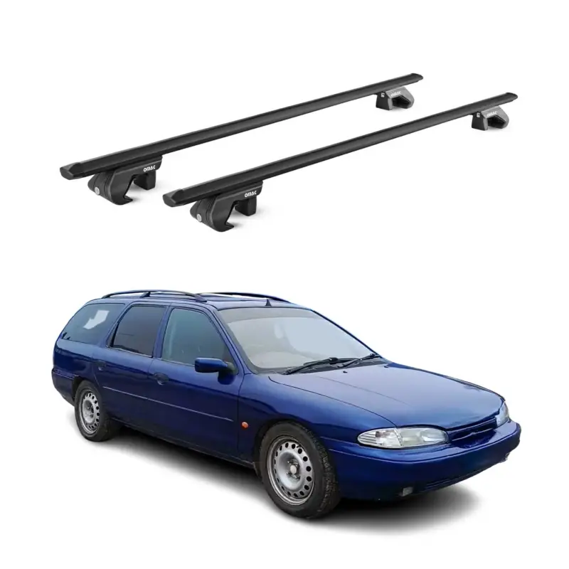 Super-Preis Dachträger Grundtäger für Ford Mondeo Kombi 1993-2014 90kg Alu Schwarz 2 tlg ABE
