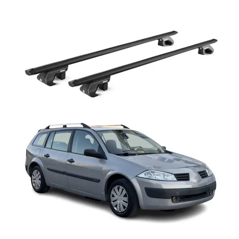 Preis Gesenkt Dachträger für Renault Megane II III Kombi 2002-2016 90kg Alu Schwarz 2x ABE