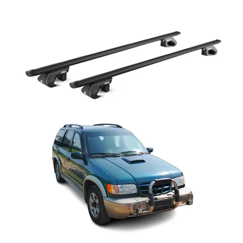 Dachträger Grundtäger für Kia Sportage JA 1993-2004 90kg Alu Schwarz 2 tlg ABE Mega-Angebot