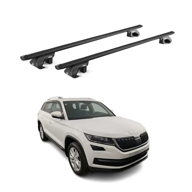 Dachträger Grundtäger für Skoda Kodiaq 2016-2024 90kg Alu Schwarz 2 tlg ABE Preisreduziert