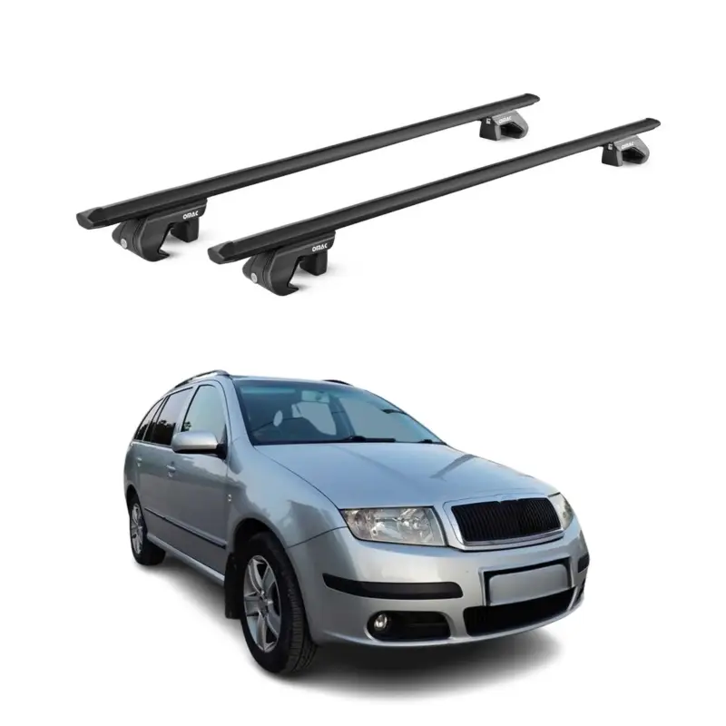 Sichere Zahlung Dachträger Grundtäger für Skoda Fabia Kombi 1999-2021 5 tür 90kg Alu Schwarz ABE