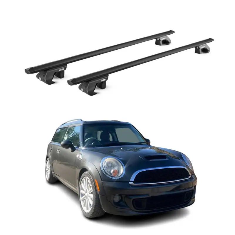 Neu Im Sortiment Dachträger Grundtäger für Mini Clubman R55 2007-2014 90kg Alu Schwarz 2 tlg ABE