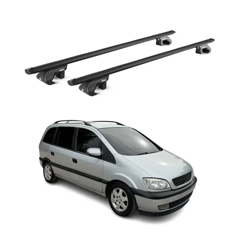 Dachträger Grundtäger für Opel Zafira A 1999-2005 90kg Alu Schwarz 2 tlg ABE Abverkauf