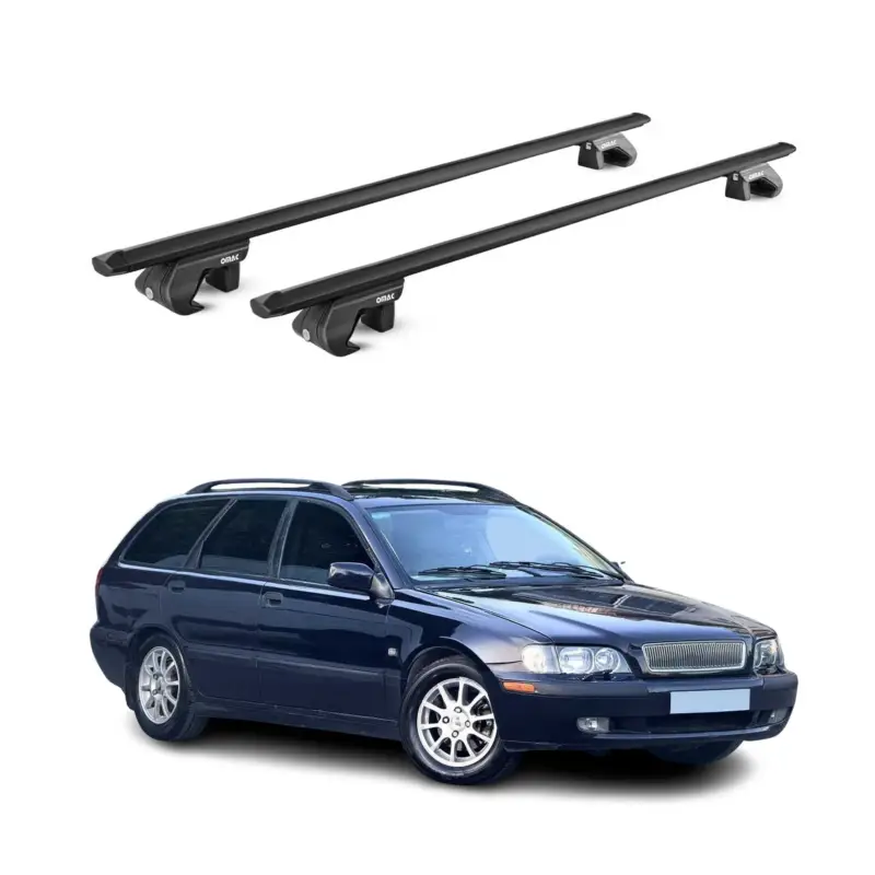Dachträger Grundtäger für Volvo V40 V50 1995-2012 90kg Alu Schwarz 2 tlg ABE Markenprodukt