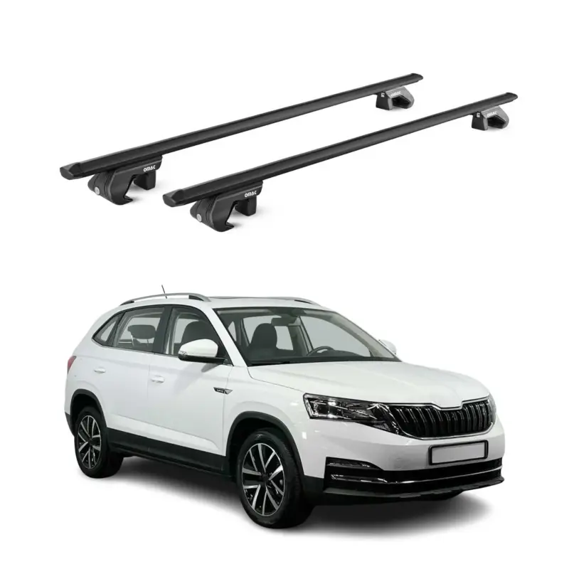 Dachträger Grundtäger für Skoda Kamiq 2019-2026 90kg Aluminium Schwarz 2 tlg ABE Abverkauf