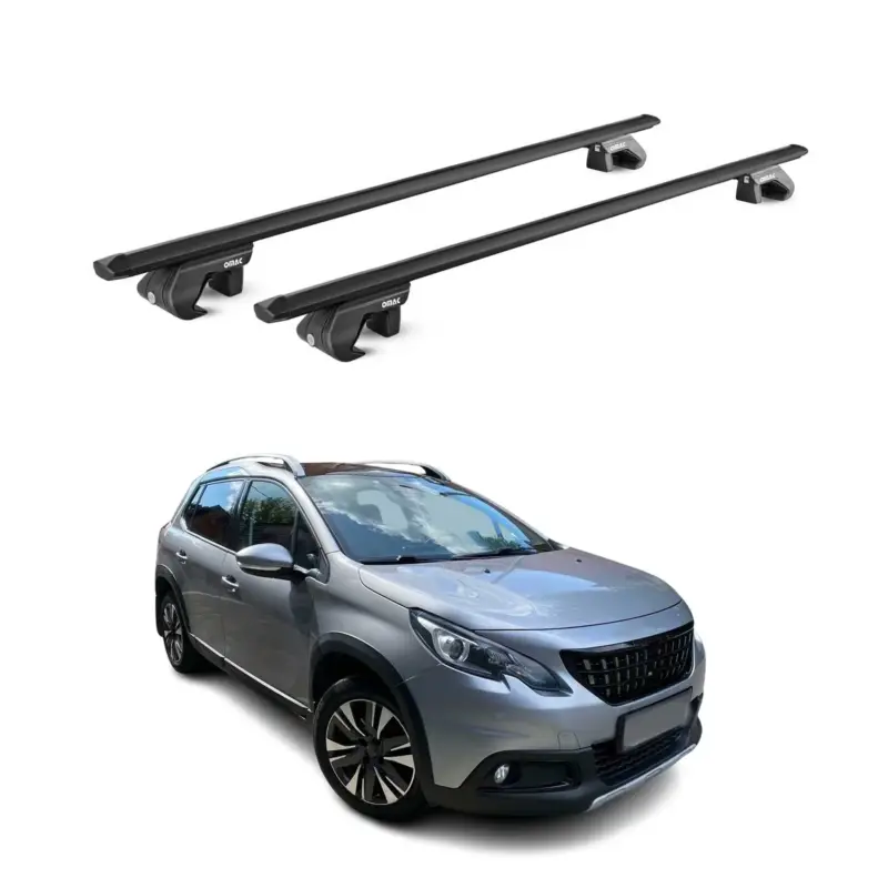 Dachträger Grundtäger für Peugeot 2008 2013-2019 90kg Alu Schwarz 2 tlg ABE Sofort Bestellen