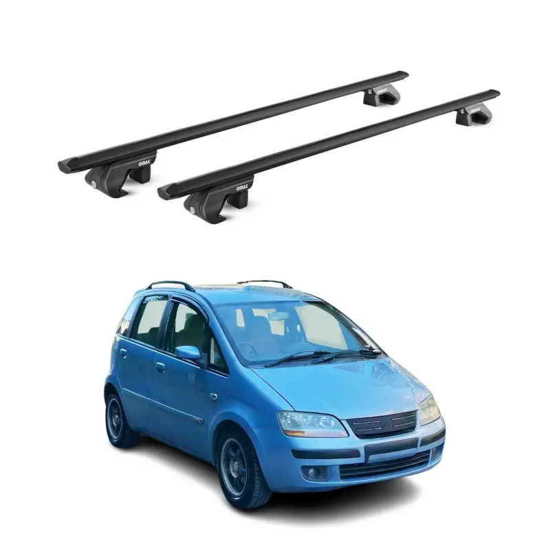 Dachträger Grundtäger für Fiat Idea 2003-2012 90kg Aluminium Schwarz 2 tlg ABE Preisknaller