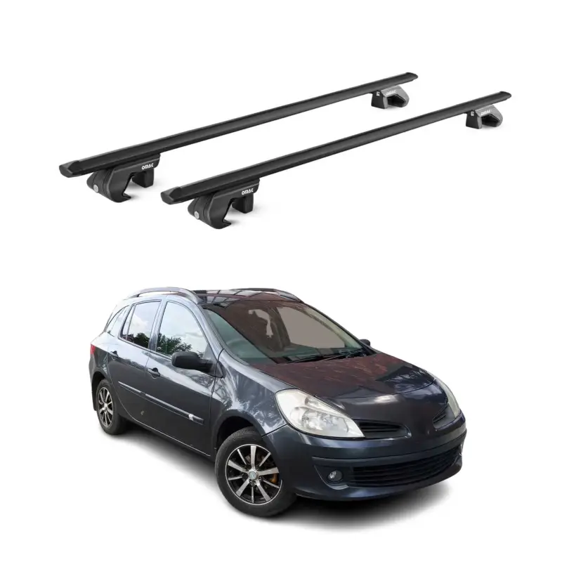 Dachträger für Renault Clio III IV Kombi 2008-2020 90kg Alu Schwarz 2x ABE Neu