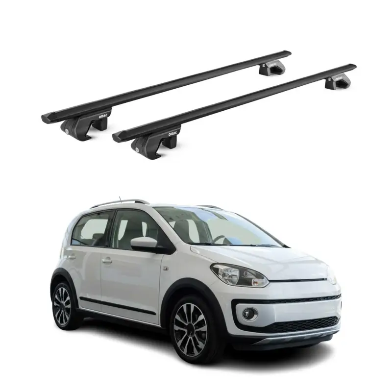 Expressversand Dachträger Grundtäger für VW Cross Up! 2012-2019 90kg Aluminium Schwarz 2tlg ABE