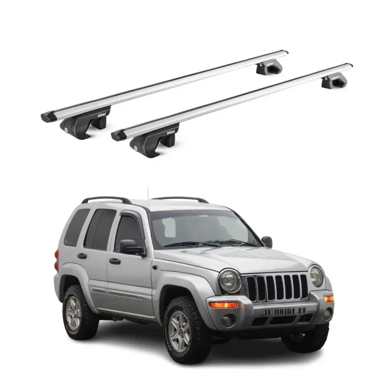 Günstig Dachträger Grundtäger für Jeep Cherokee KJ KK 2002-2013 5tür 90kg Alu ABE Silber