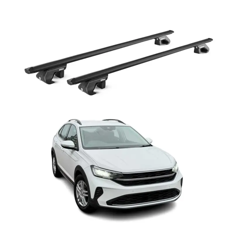 Dachträger Grundtäger für VW Taigo 2021-2026 90kg Aluminium Schwarz 2 tlg ABE Sonderangebot