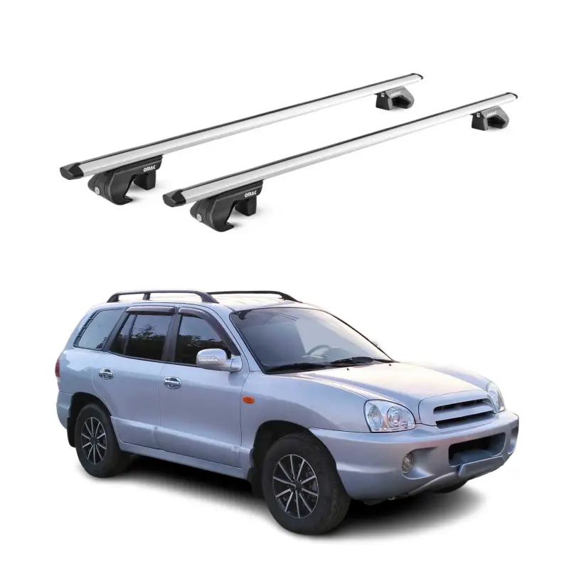 Dachträger Grundtäger für Hyundai Santa Fe 2006-2012 90kg Alu Silber 2 tlg ABE Expressversand