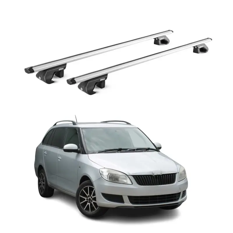 Neuheit Dachträger Grundtäger für Skoda Fabia Scout 2007-2014 5 tür 90kg Alu Grau 2x ABE