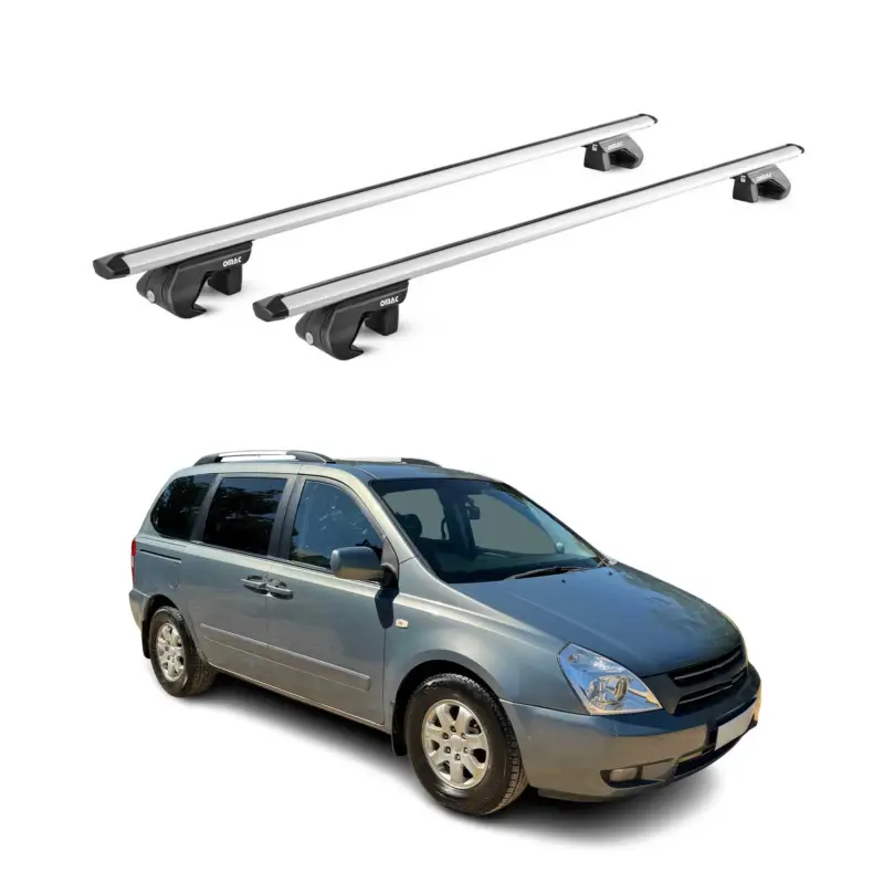 Dachträger Grundtäger für Kia Carnival 2005-2014 5 tür 90kg Alu Silber 2 tlg ABE Rabatt