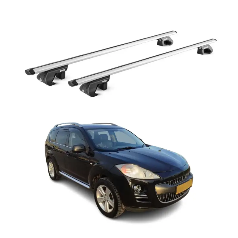 Sonderangebot Dachträger Grundtäger für Peugeot 4007 2007-2012 5 tür 90kg Alu Silber 2 tlg ABE