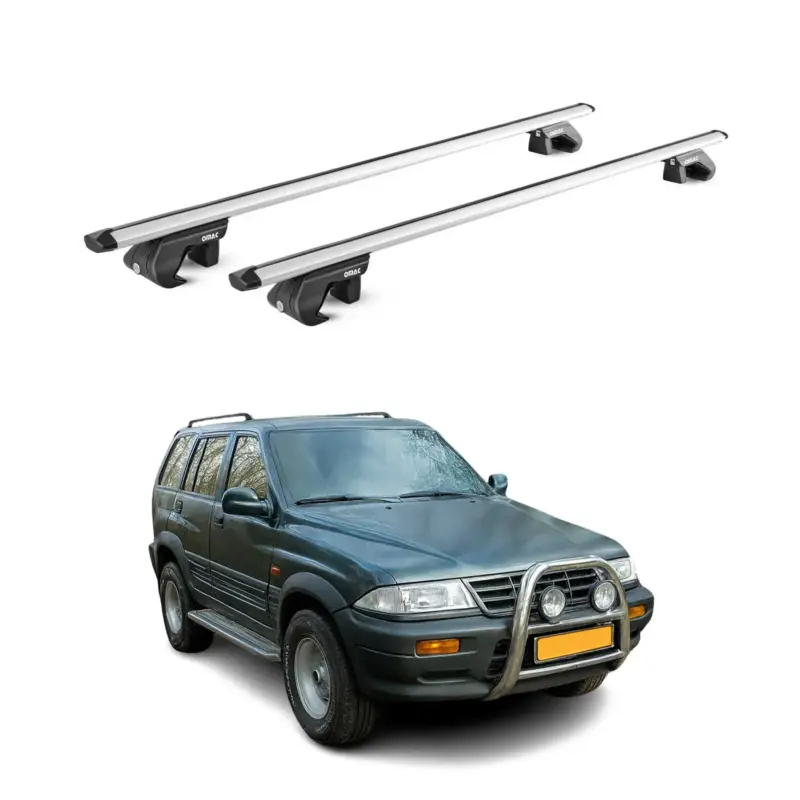 Dachträger Grundtäger für Ssangyong Musso 1993-2005 5 tür 90kg Alu Silber 2x ABE Saisonangebot