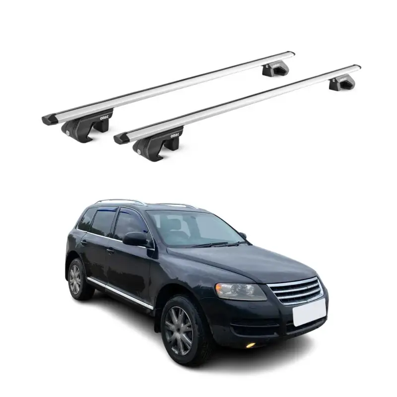 Dachträger Grundtäger für VW Touareg mk2 2010-2018 5 tür 90kg Alu Silber 2x ABE Jetzt Kaufen