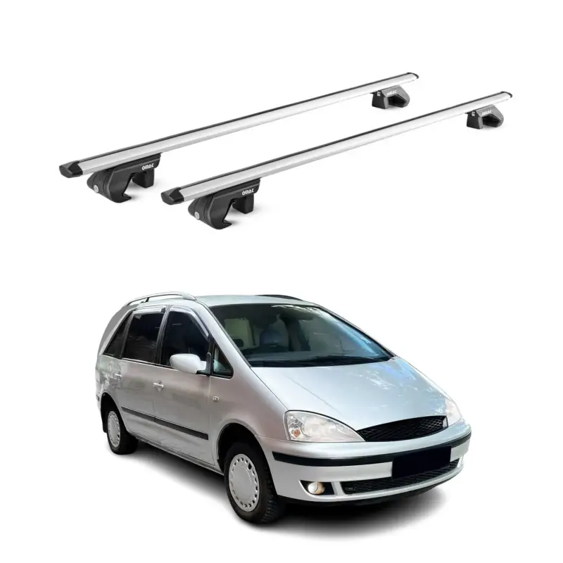 Dachträger Grundtäger für Ford Galaxy 1995-2006 5 tür 90kg Alu Silber 2 tlg ABE Angebot