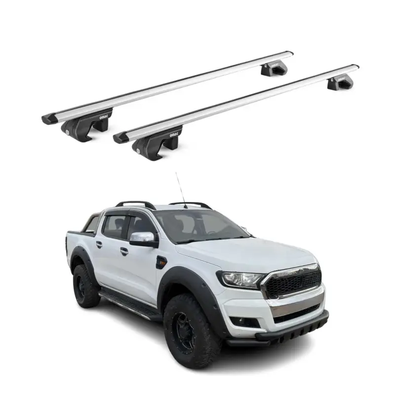 Letzte Chance Dachträger Grundtäger für Ford Ranger 2011-2026 4 tür 90kg Alu Silber 2 tlg ABE