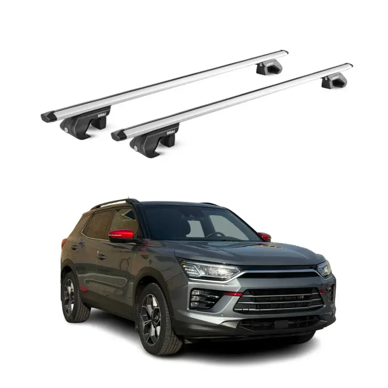 Jetzt Kaufen Dachträger Grundtäger für Ssangyong Korando 2019-2026 5 tür 90kg Alu Grau 2x ABE