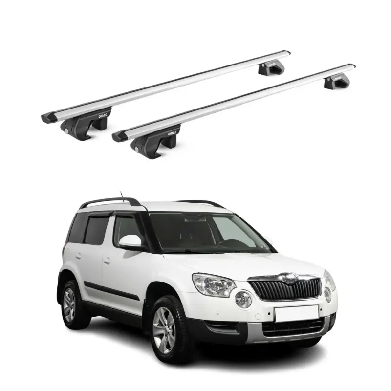 Aktuell Dachträger Grundtäger für Skoda Yeti 2009-2017 90kg Alu Silber 2 tlg ABE