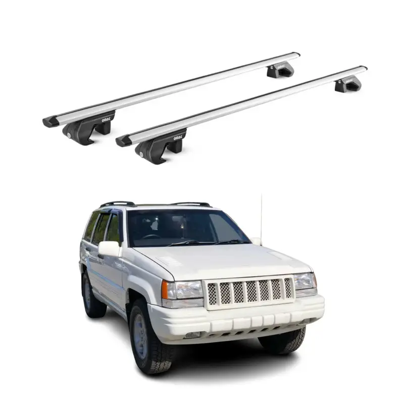 Top-Angebot Dachträger für Jeep Grand Cherokee ZJ 1992-1998 5 tür 90kg Alu Silber 2x ABE