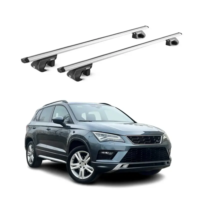 Billig Dachträger Grundtäger für Seat Ateca 2016-2026 5 tür 90kg Alu Silber 2 tlg ABE
