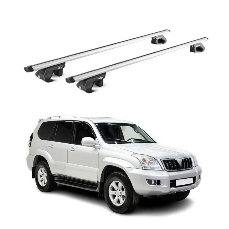 Preisreduziert Dachträger für Toyota Land Cruiser 125 155 2002-2021 3 tür 90kg Alu ABE Silber