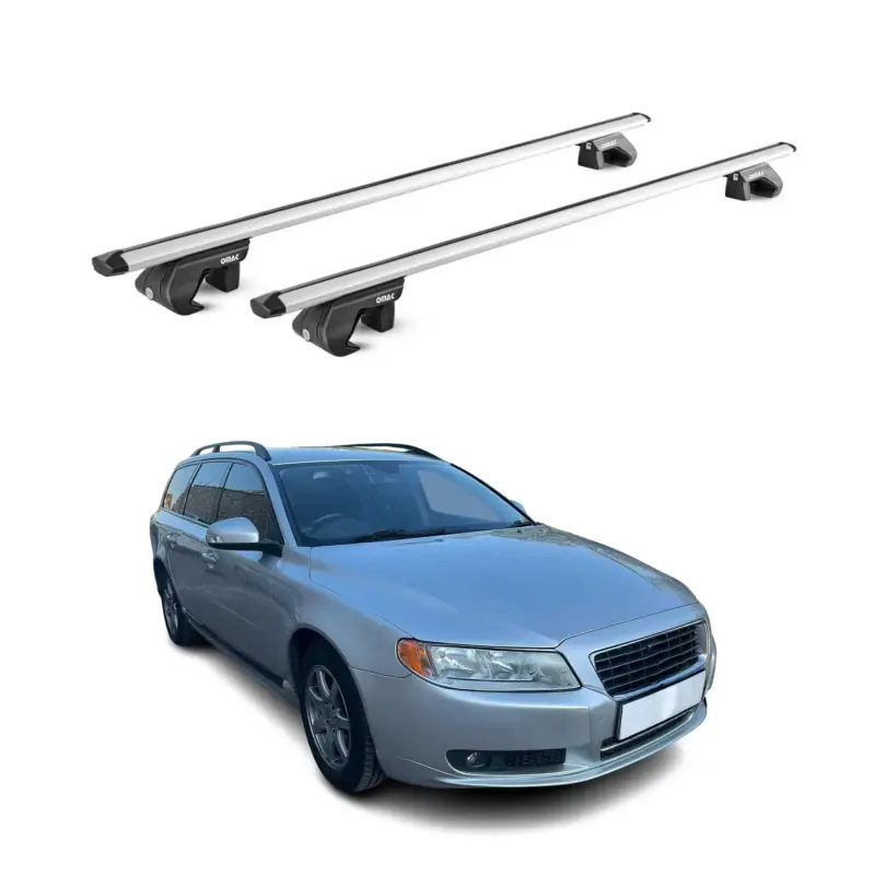 Finale Aktion Dachträger Grundtäger für Volvo V70 2007-2016 5 tür 90kg Alu Silber 2 tlg ABE