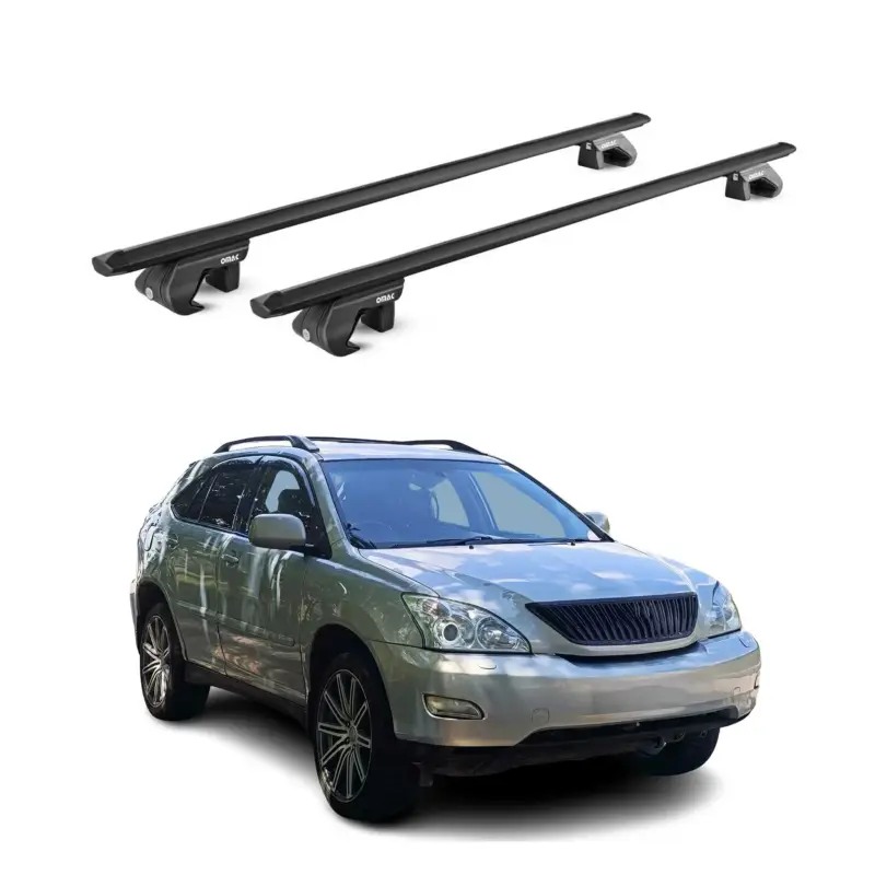 Dachträger Grundtäger für Lexus RX 2003-2015 5 tür 90kg Alu Schwarz 2 tlg ABE Direktkauf