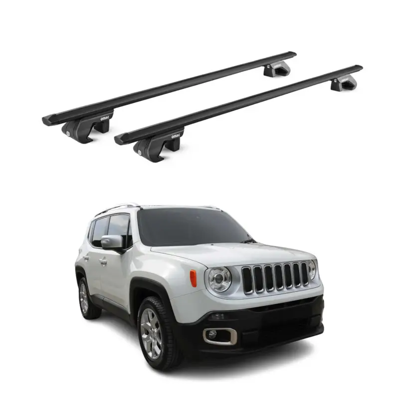 Knallerangebot Dachträger Grundtäger für Jeep Renegade 2015-2025 90kg Alu Schwarz 2 tlg ABE