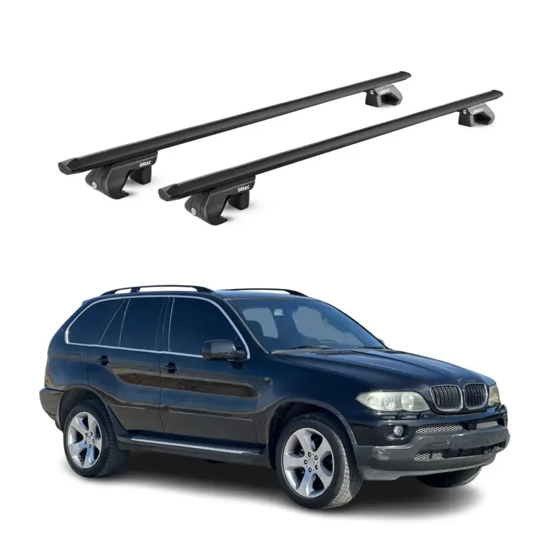 Dachträger Grundtäger für BMW X5 E53 E70 1999-2013 5 tür 90kg Alu Schwarz 2x ABE Saisonangebot