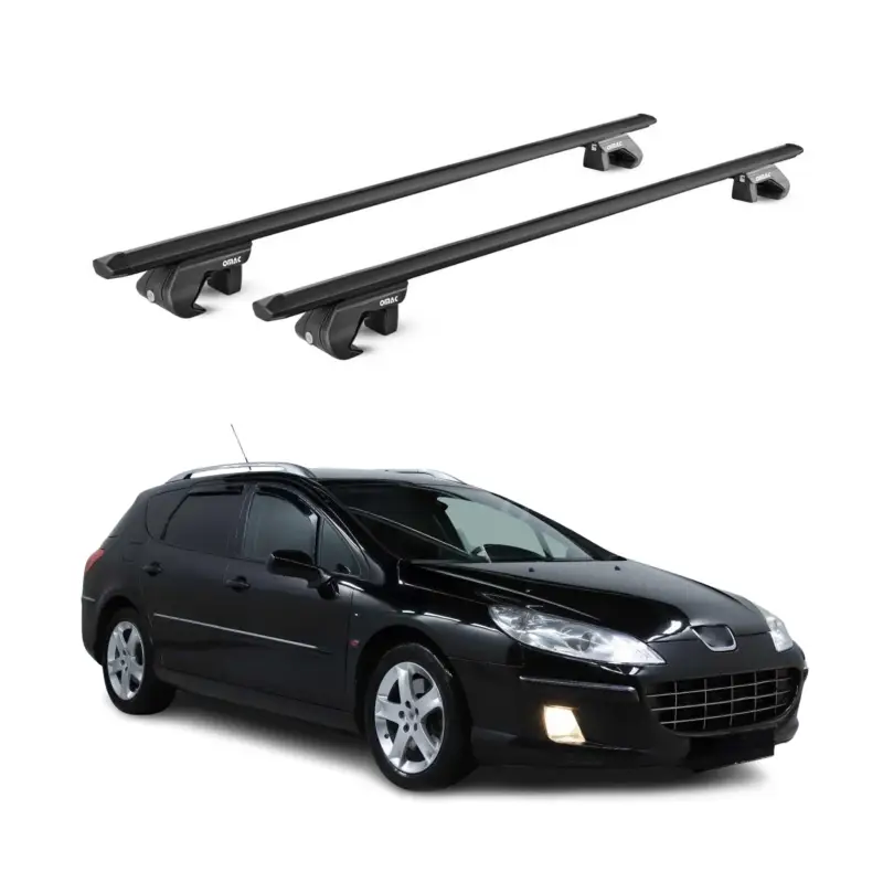Direkt Vom Hersteller Dachträger Grundtäger für Peugeot 407 Kombi 2004-2011 90kg Alu Schwarz 2 tlg ABE