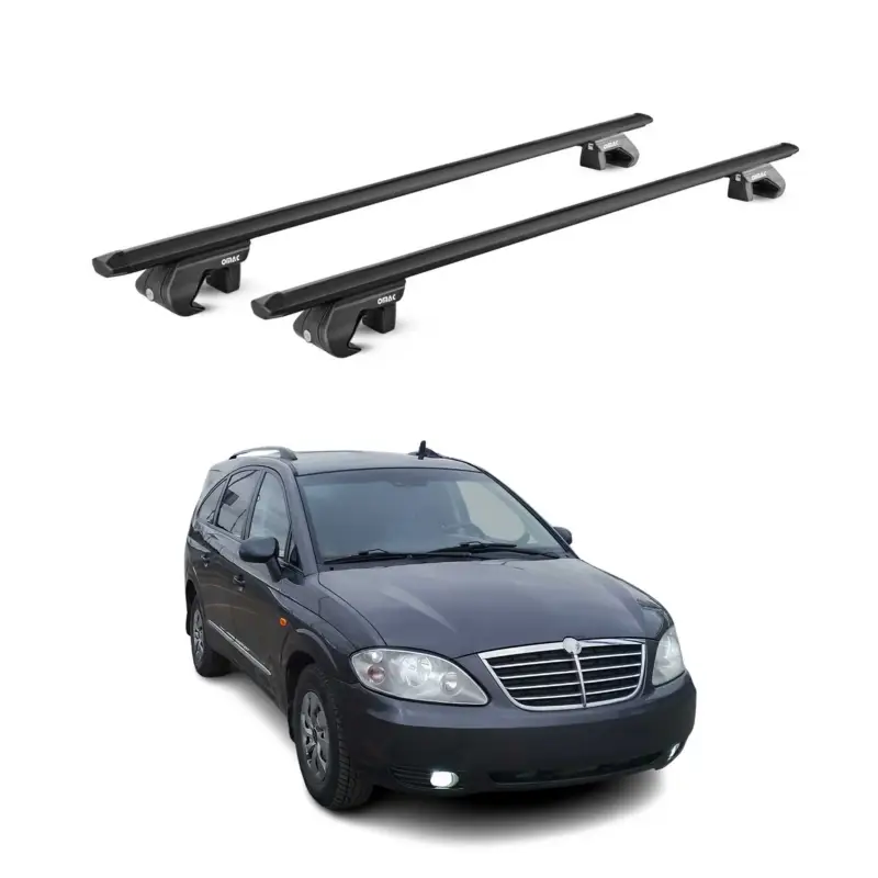 Dachträger Grundtäger für Ssangyong Rodius 2004-2013 5 tür 90kg Alu Schwarz ABE Highlight
