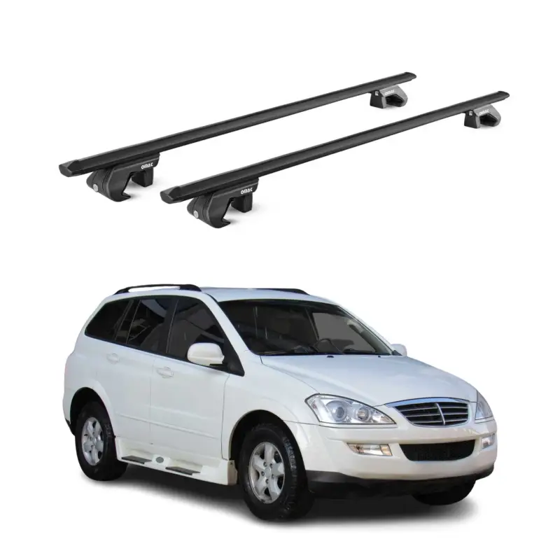 Neue Ware Dachträger Grundtäger für Ssangyong Kyron 2005-2014 5 tür 90kg Alu Schwarz ABE