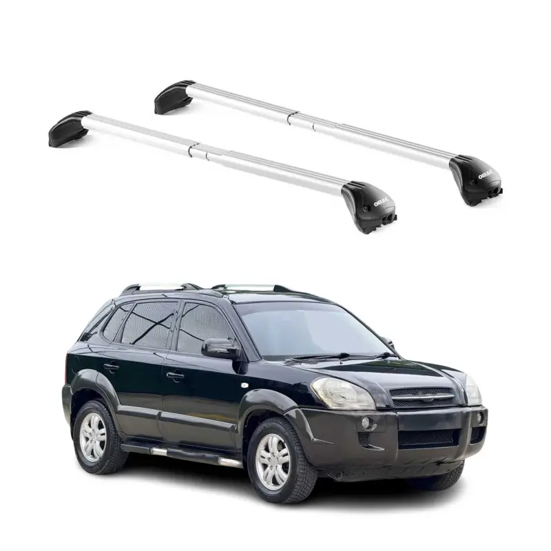 Dachträger Grundtäger für Hyundai Tucson mk1 2004-2010 100kg Alu Silber 2x ABE Neu Im Sortiment