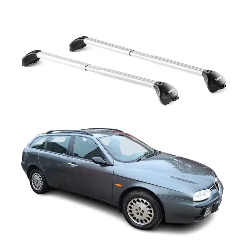 Heißes Angebot Dachträger für Alfa Romeo 156 Crosswagon 2003-2007 FL 5tür 100kg Alu ABE Silber